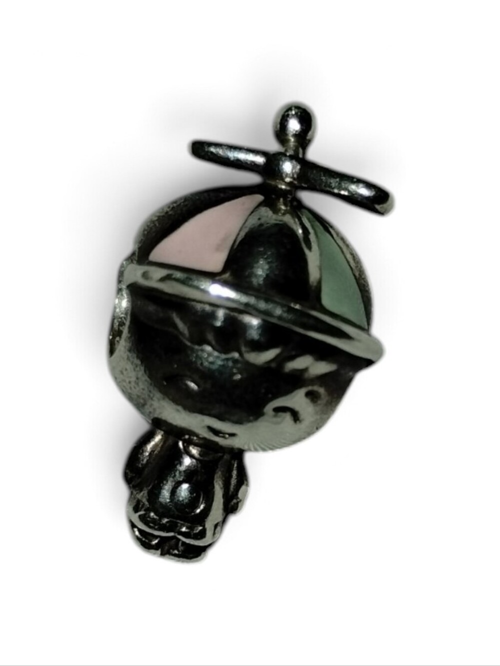 Pandora Little Boy 925 Charm Enamel Hat W/ Moving Spinner Memories # Euc